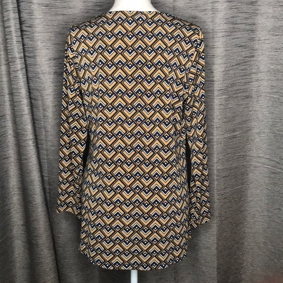 DENNIS BY DENNIS BASSO XS GOLD & BLUE BLOUSE - Picture 3 of 5